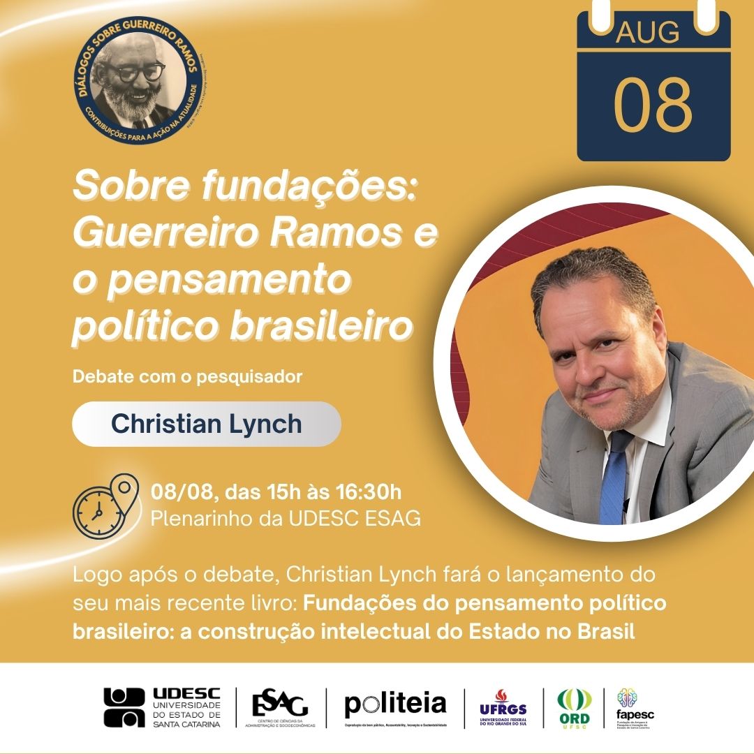 Christian Lynch em Florianópolis para debate e lançamento de livro na UDESC