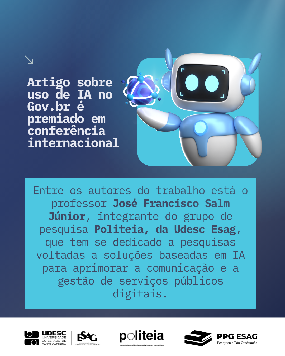 Artigo sobre uso de IA no Gov.br é premiado em conferência internacional
